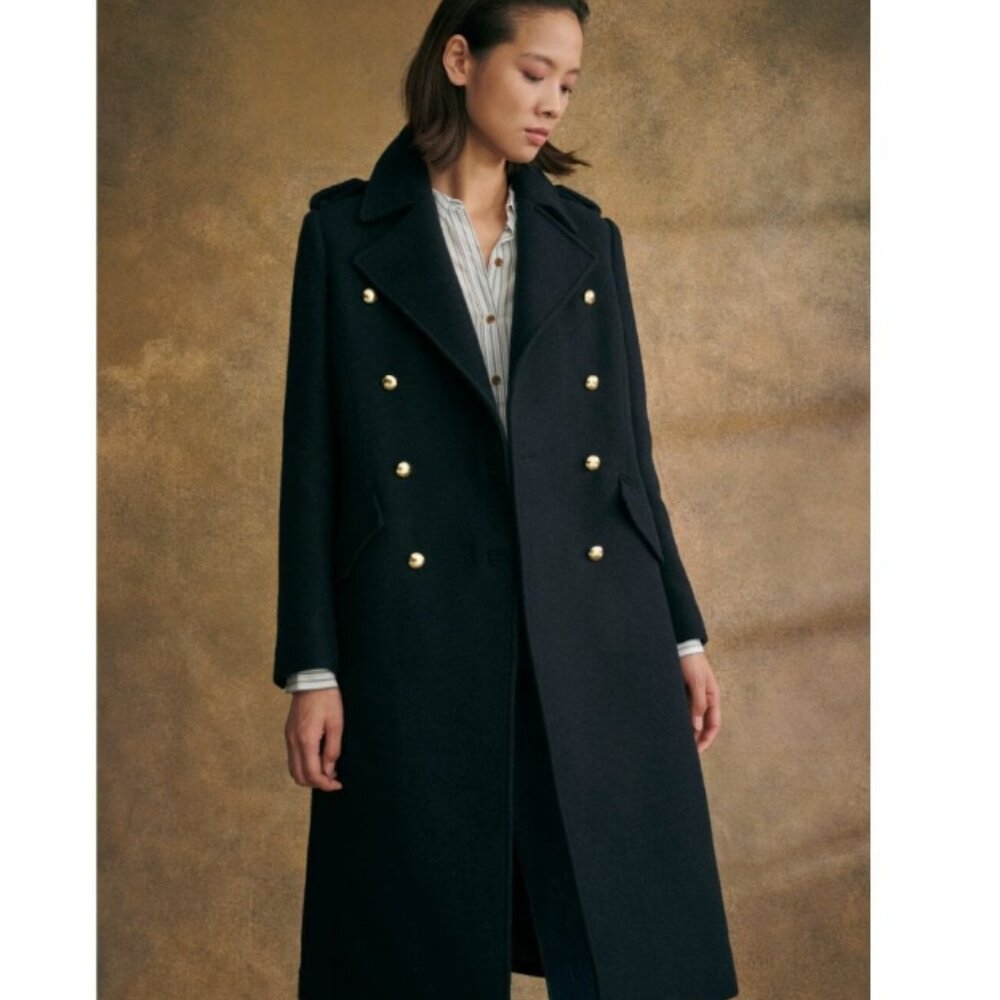 BARBOUR INVERRARAY Rare Find Wool Blend Military Trench coat in Navy